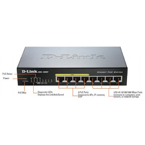 D-link switch neupravljivi, DGS-1008P/E Slike