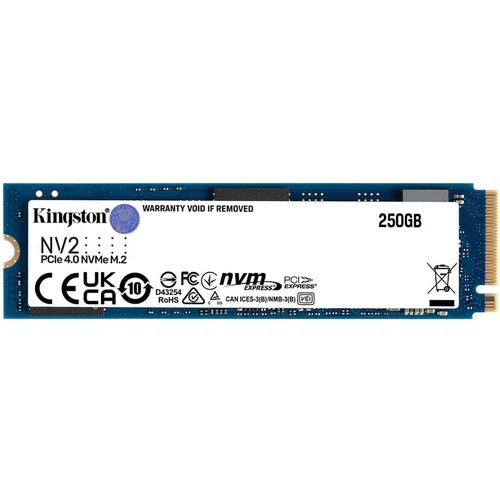 Kingston 250GB NV2 M.2 2280 PCIe 4.0 NVMe SSD up to 3000/1300MB/s 80TBW EAN: 740617329889