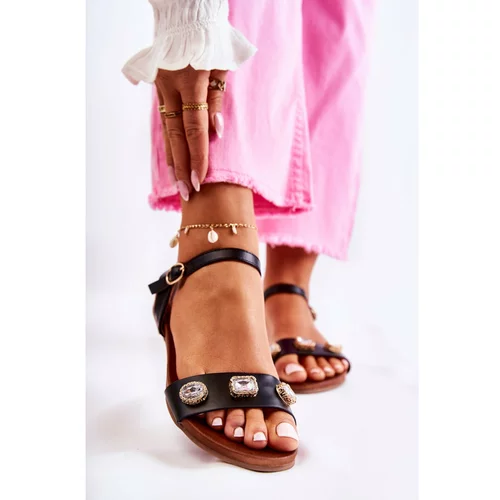 Kesi Classic Women's Sandals With Ornaments Black Harrie