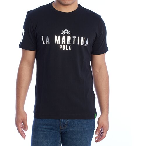 La Martina Majice s kratkimi rokavi YMR322-JS206-09999 Črna Cene