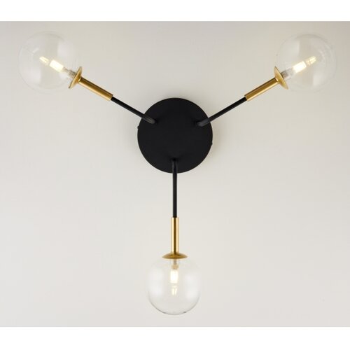 Jupiter 2039 - Luster na &amp;scaron;ipci BURANO 3xG9/10W/230V crna/zlatna/prozirna Slike