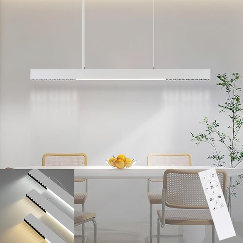 Nettlife LED viseča svetilka 32W bela Diam.107CM moderna aluminijasta zatemnitev nastavljiva višina z dolgo linearno zasnovo za jedilnico, (22123059) Cene