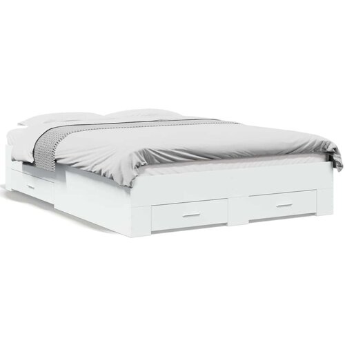 VidaXL okvir kreveta s ladicama bijeli 140 x 190 cm konstruirano drvo Slike