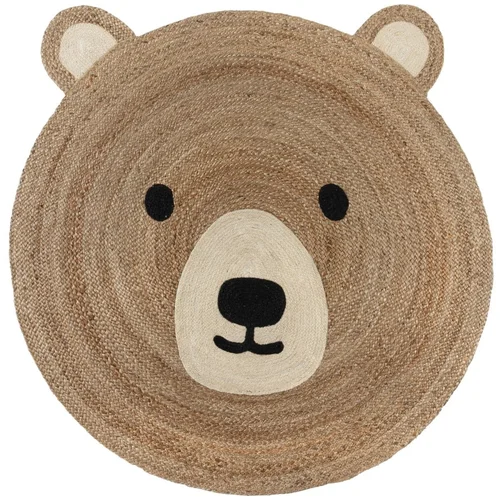 Flair Rugs Otroška preproga iz jute v naravni barvi 100x100 cm Bertie Bear –