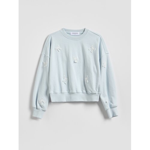 Reserved GIRLS` JOGGING TOP - bljedoplavo Cene