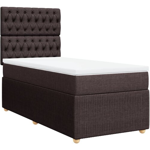 Maison Chic Box spring postelja - Vzmetna postelja z vzmetnico temno rjava 100x200 cm blago SL17591, (21894647) Cene