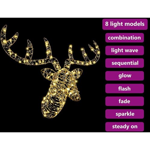 VidaXL Reindeer vuče saonice Topla bijela 60 cm Ratan Slike
