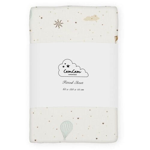 CamCam Copenhagen Dječja plahta s gumom za dječji krevetić od organskog pamuka boje slonovače 60x120 cm Dreamland &amp;ndash; Slike