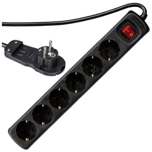 REV Multiple Socket Outlet Smart 6-fold 2m black Slike