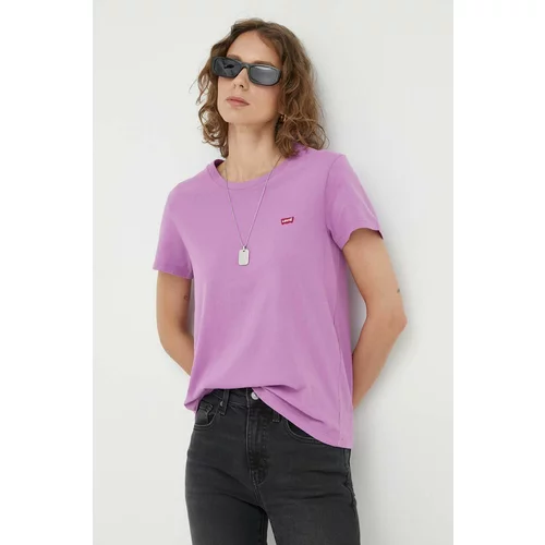 Levi's Bombažna kratka majica vijolična barva