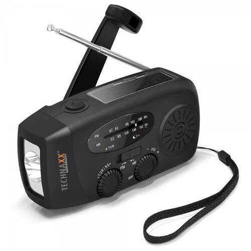 Technaxx TX-238 prenosni solarni AM/FM radio z ročno dinamo ročico, LED svetilko in powerbankom 2000 mAh Cene