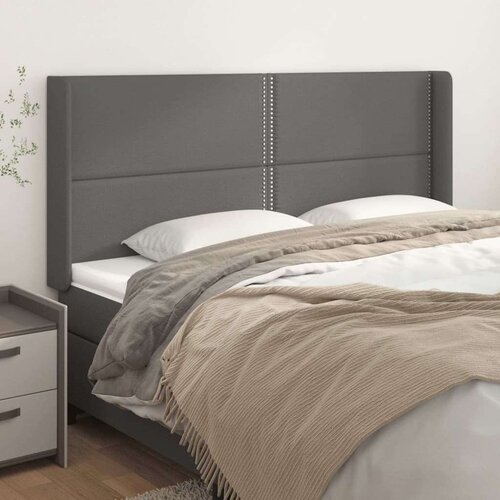  Uzglavlje s u&amp;scaron;ima sivi 183x16x118/128 cm od umjetne kože Slike
