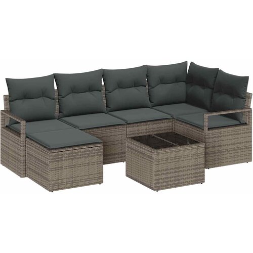  Set sofe 7 kom. Svijetlo siva poliratan Svjetlosiva 232 x 122 x 85 cm Slike