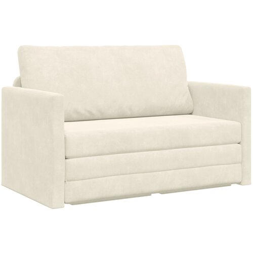 vidaXL Talni kavč na posteljo 2-v-1 Krem 124x204x61 cm Velvet Cene