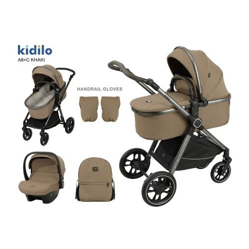 KIDILO a8+c kolica za bebe khaki ( kidkola8cka ) Cene
