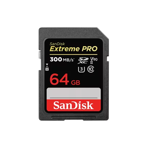 Sandisk Spominska kartica 64 GB EXTREME PRO, 300/260 MB/s, UHS-II Speed Class 3 (U3) (SDSDXDK-064G-GN4IN)