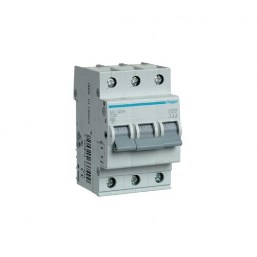 HAGER automatski osigurač 20A, 3P, C, 6KA MC320A Slike
