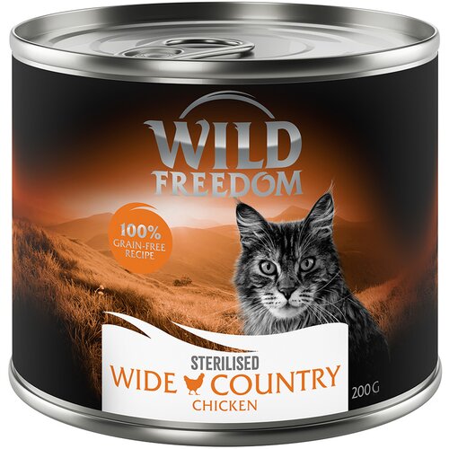 Wild Freedom Adult Sterilised 6 x 200 g - receptura brez žitaric - Wide Country Sterilised - piščanec Cene
