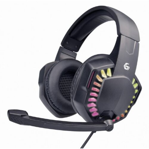 Gembird Slu&amp;scaron;alice sa mikrofonom GEMBIRD gaming RGB, volume control, matte black, PC, PS4, GHS-06 Slike