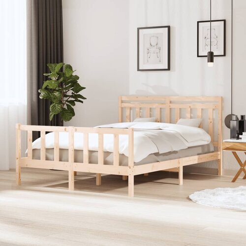  Posteljni okvir iz trdnega lesa 150x200 cm 5FT Slike
