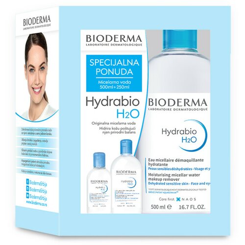 Bioderma hydrabio H2O micelarna voda 500ml + 250ml promo Cene