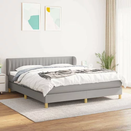  Box spring postelja z vzmetnico svetlo siva 180x200 cm blago, (20789958)