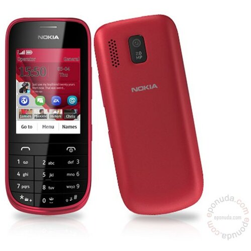 Nokia Asha 203 Red mobilni telefon Slike