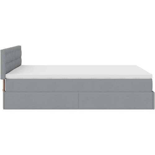 vidaXL Otomanski posteljni okvir z vzmetnico siv 140x200 cm blago Cene