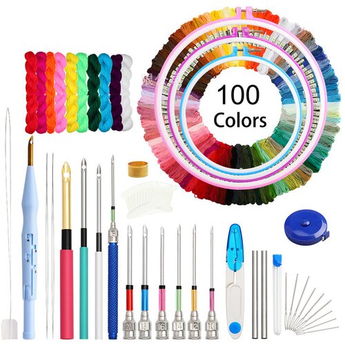 INF Kvačkarski set orodje za vezenje 100 barvna sukanca, (21542687) Cene