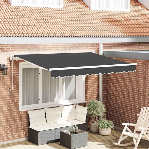  Skrovita tenda Antracit 300 x 200 cm tkanina - Antracit (bijeli okvir) 3 x 2 m Električna Cijene