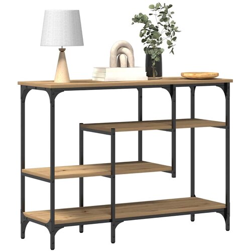  Konzolni stol s policom hrast artisan 100 x 35 x 75 cm Slike