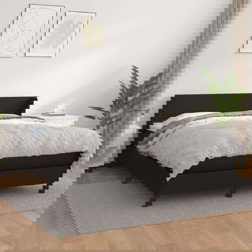  Box spring postelja z vzmetnico črn 140x200 cm umetno usnje, (20895285) Slike