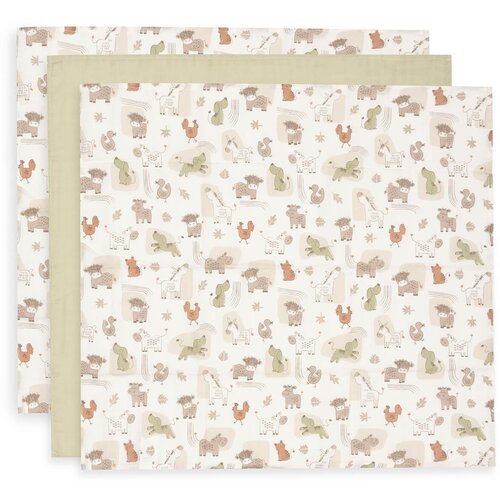Jollein komplet 3 tetra pleničk 70x70 barn buddies Slike