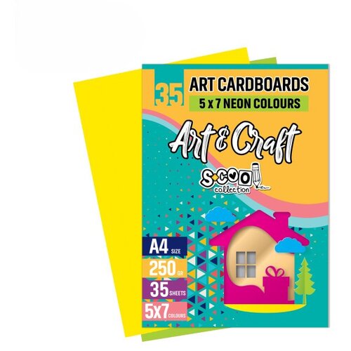 Scool set kartona Art&amp;amp;Craft SC1807, A4, 250g, 35 boja Slike