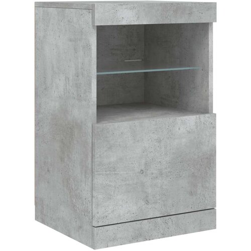 Komoda s LED svjetlima siva boja betona 41x37x67 cm Slike