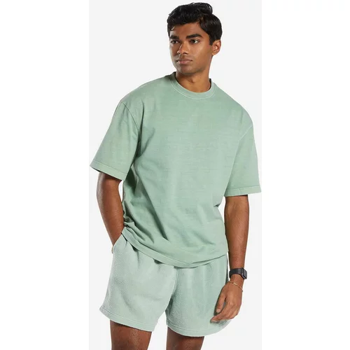 Reebok Classic Bombažna kratka majica Natural Dye zelena barva