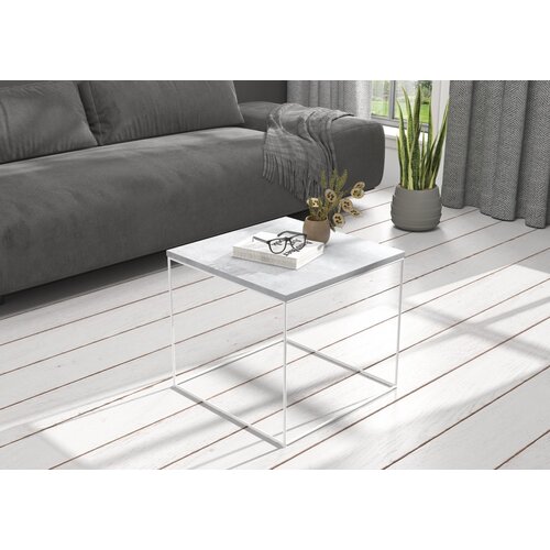ADRK Moderna kavna mizica ELENA 50x50 - BELA-BETON Cene