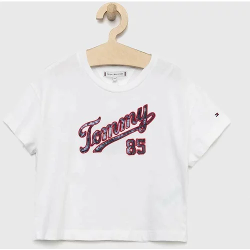 Tommy Hilfiger Dječja pamučna majica kratkih rukava boja: bijela