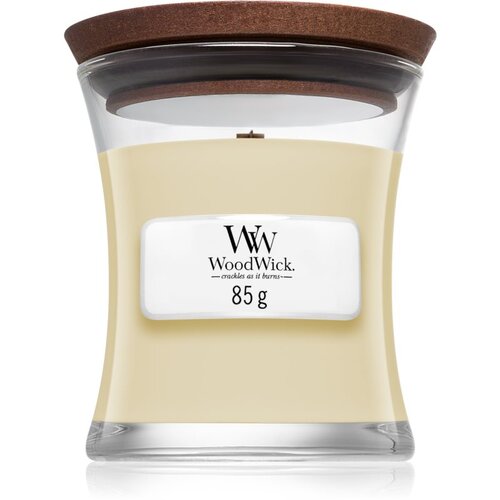 WoodWick White Teak di&amp;scaron;eča sveča z lesenim stenjem 85 g Slike