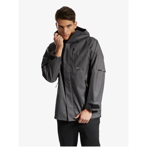 Reebok Dark Grey Men's Brindle Hooded Jacket DMX HD SHELL MID JK - Men's