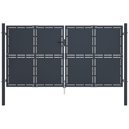 vidaXL Vrtna vrata iz jekla 300x175 cm antracitna Cene