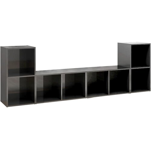  ormarići 4 kom sjajni sivi 72x35x36,5 cm konstruirano drvo Slike