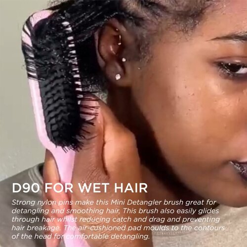 Denman Detangling D90 The Mini Detangler krtača za lažje razčesavanje las Pink Crush 1 kos Slike