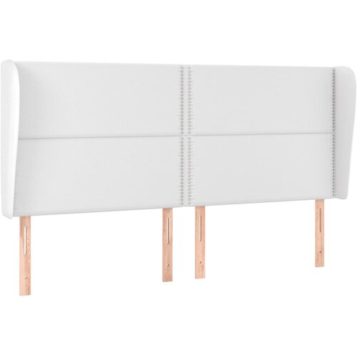  Uzglavlje s u&amp;scaron;ima bijelo 203x23x118/128 cm od umjetne kože Slike