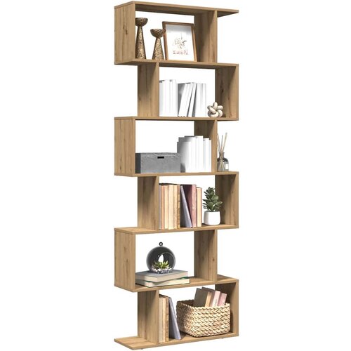Pregrada regal za knjige 6 razina hrast 70x24x193 cm drveni Cene