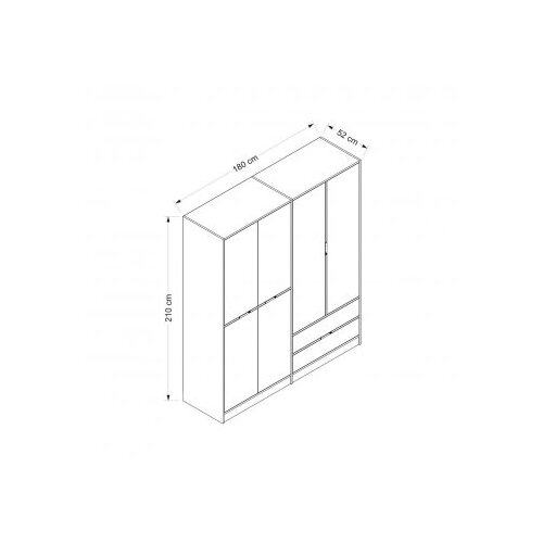Hanah home Elina 7926 Ormar, 180x210x52cm, Bijelo-Smeđa Slike