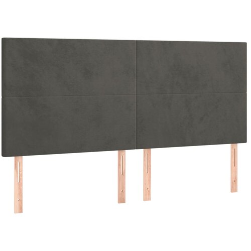 vidaXL Posteljno vzglavje 4 kosa temno siv 80x5x78/88 cm žamet, (20792732) Cene