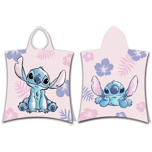 Jerry Fabrics Svetlo rožnat bombažen otroški pončo Lilo and Stitch –