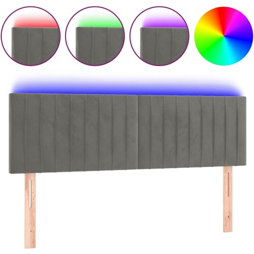 Maison Chic led posteljno vzglavje - vzglavna omarica - nočna omarica svetlo sivo 144x5x78/88 cm žamet, (21711476) Slike