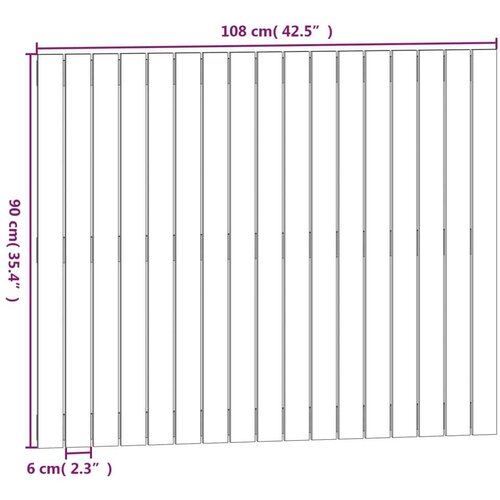  Zidno uzglavlje sivo 108 x 3 x 90 cm od masivne borovine Slike